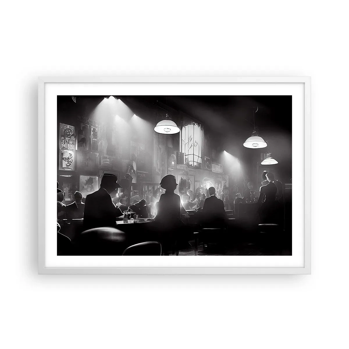 Poster in cornice bianca - Nell'atmosfera jazz - 70x50 cm