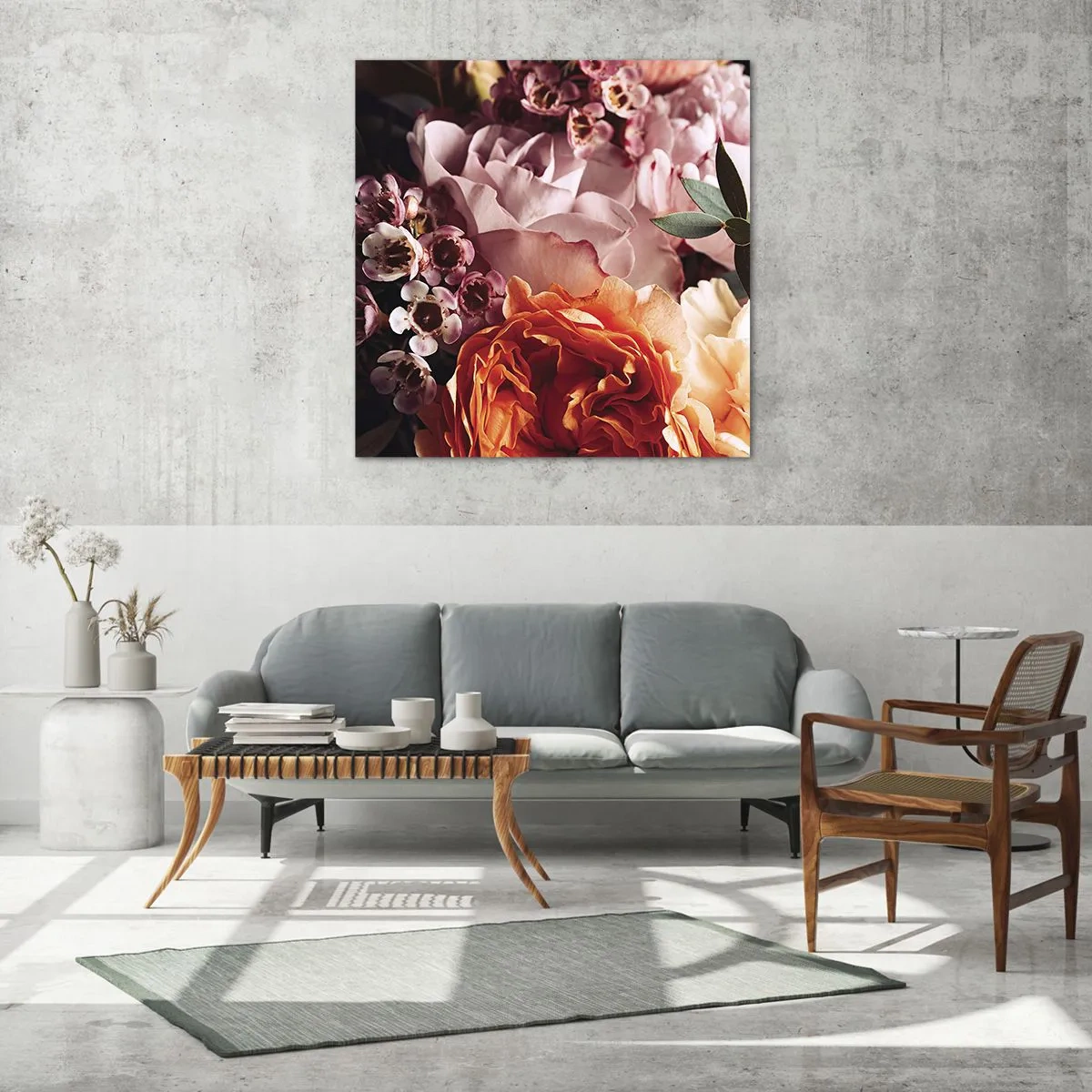 Quadro su vetro - Avvolti dalla bellezza - 70x70 cm