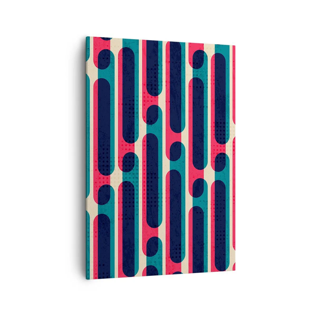 Quadro su tela - Stampe su Tela - Motivo geometrico retrò con colori pastello - 70x100cm - Avanti fino in fondo - Decorazione murale moderna per soggiorno e camera da letto ARTTOR