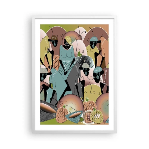 Poster in cornice bianca - Arriva la grande festa - 50x70 cm