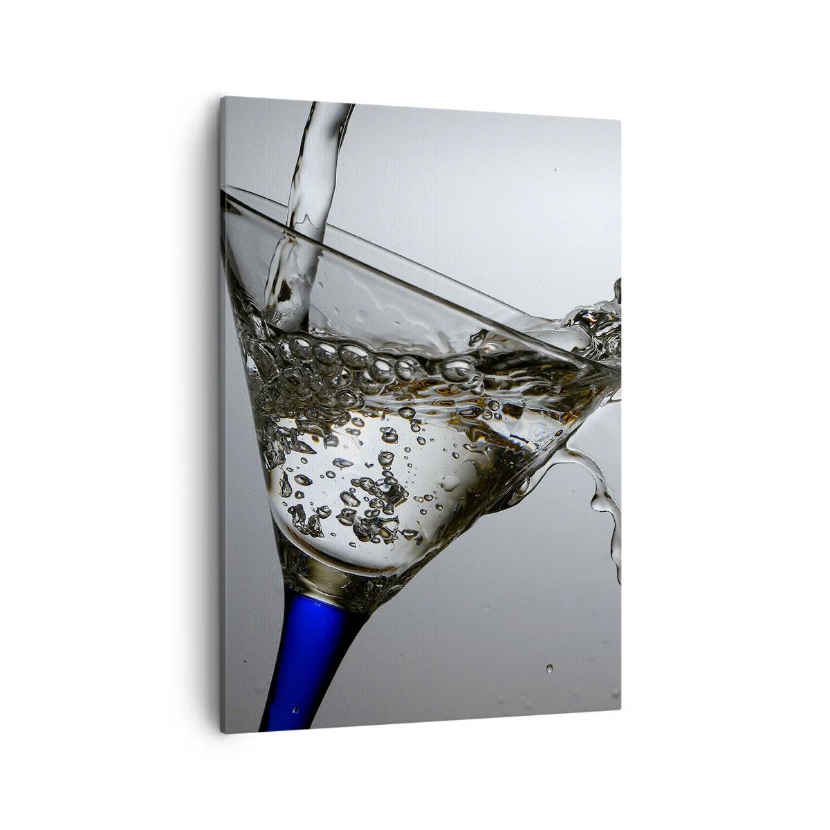 Quadro su tela - Stampe su Tela - Un bicchiere d'acqua in movimento su uno sfondo chiaro - 50x70cm - Acqua cristallina in vetro di cristallo - Decorazione murale moderna per soggiorno e camera da letto ARTTOR