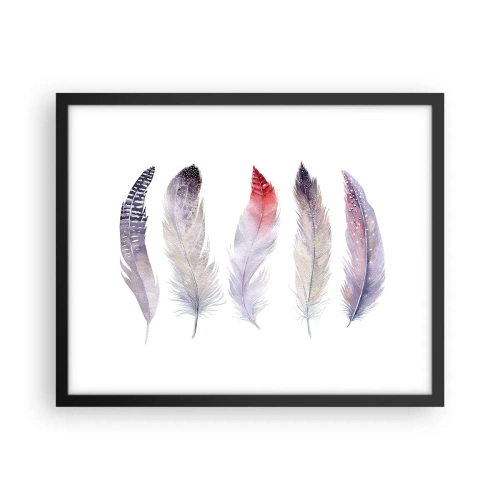 Poster in cornice nera - Delicate come una nebbia multicolore - 50x40 cm