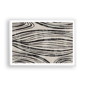 Poster in cornice bianca - Una palude di linee - 100x70 cm