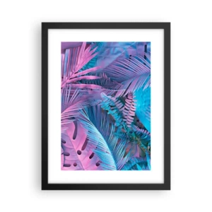 Poster in cornice nera - Tropici in rosa e blu - 30x40 cm