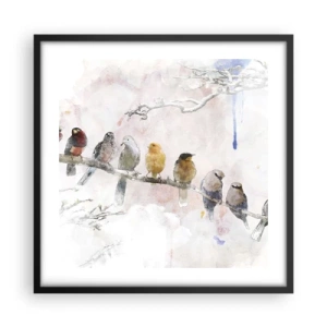 Poster in cornice nera - Incontro alato - 50x50 cm