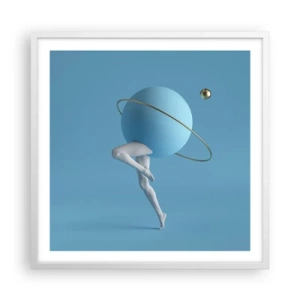 Poster in cornice bianca - E i pianeti folleggiano - 60x60 cm