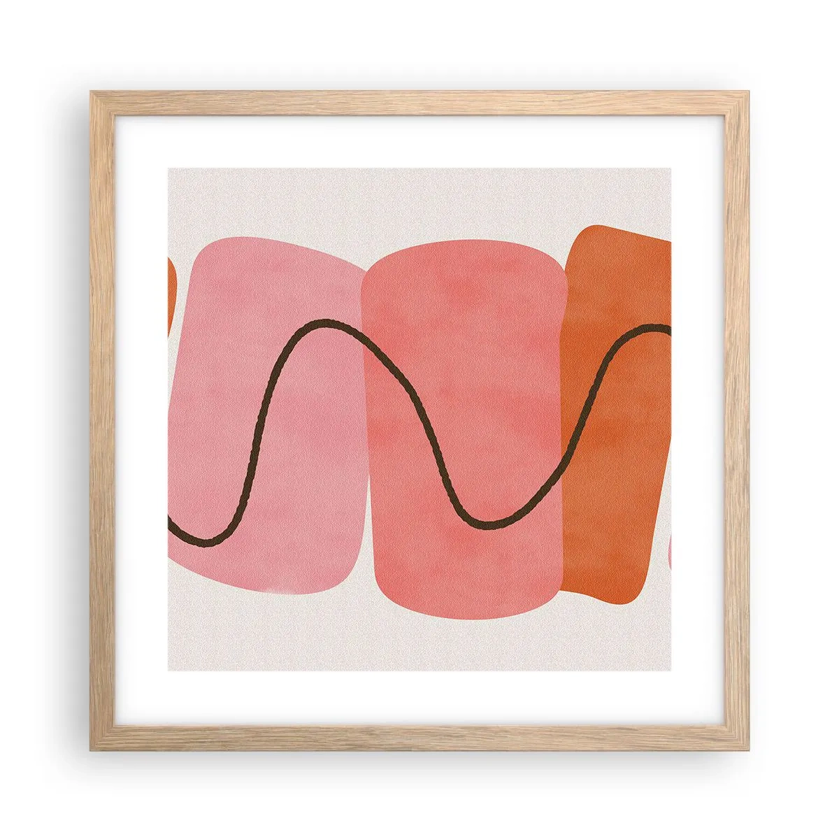 Poster in cornice rovere chiaro - Il delicato movimento delle forme - 40x40 cm