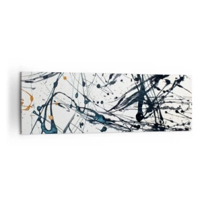 Quadro su tela - Stampe su Tela - Un dipinto astratto con schizzi di vernice che formano motivi dinamici. - 160x50cm - Astrazione espressionistica - Decorazione murale moderna per soggiorno e camera da letto ARTTOR