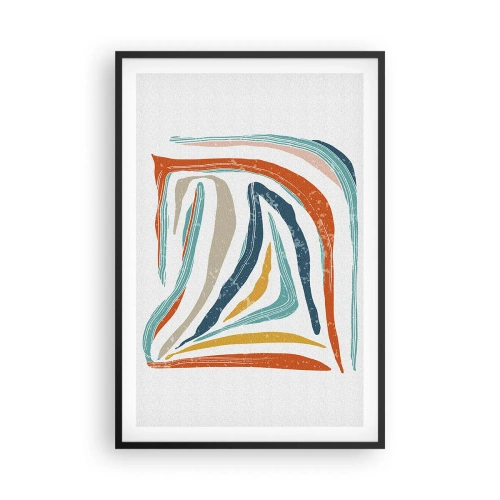 Poster in cornice nera - Astrazione piacevolmente sorridente - 61x91 cm