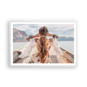 Poster in cornice bianca - In cammino verso la felicità - 91x61 cm