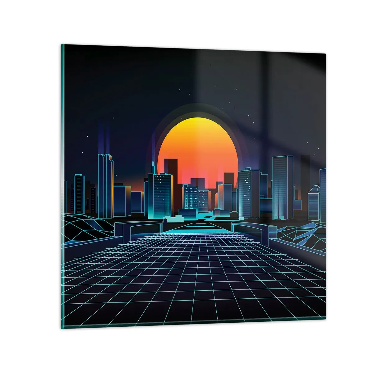 Quadro su vetro - Davvero vuoi tornare al mondo reale? - 50x50 cm