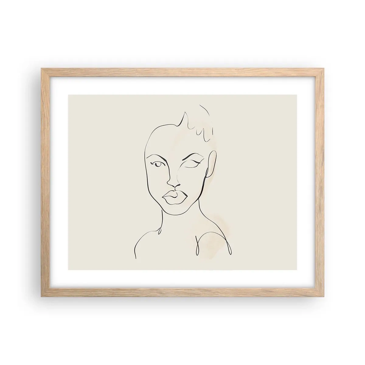 Poster in cornice rovere chiaro - Profilo di sensualità - 50x40 cm