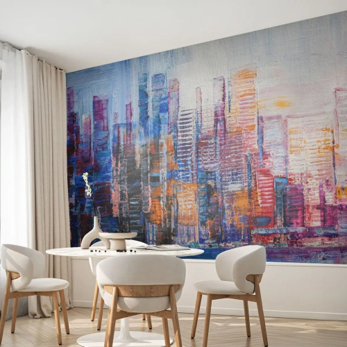 Fotomurali Premium Canvas - Metropoli gioiosa - Città, Architettura, Grattacieli - 350x256 cm