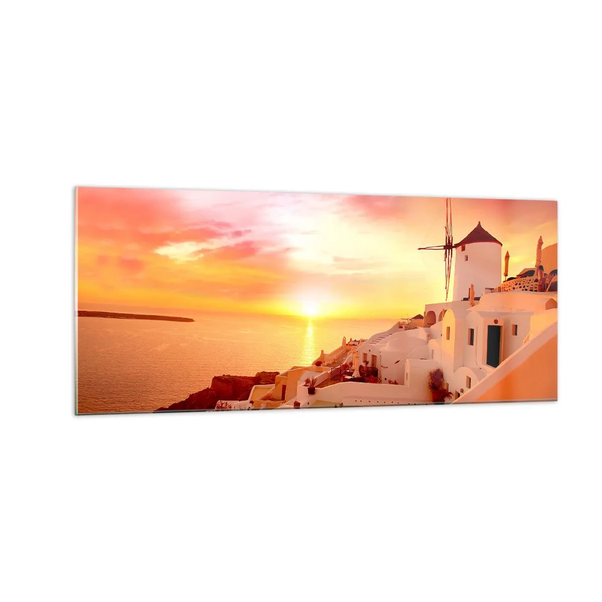 Quadro su vetro - Sciogliersi nel bianco e nell'oro - 100x40 cm