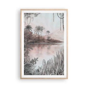 Poster in cornice rovere chiaro - Diario di un esploratore del 19esimo secolo - 61x91 cm