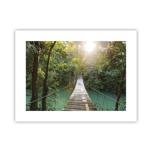 Poster - Sull'acqua azzurra verso il bosco azzurro - 40x30 cm