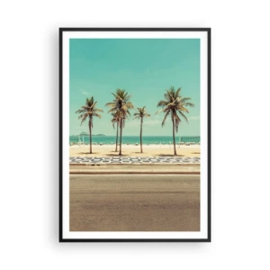 Poster in cornice nera - A guardia della spiaggia - 70x100 cm