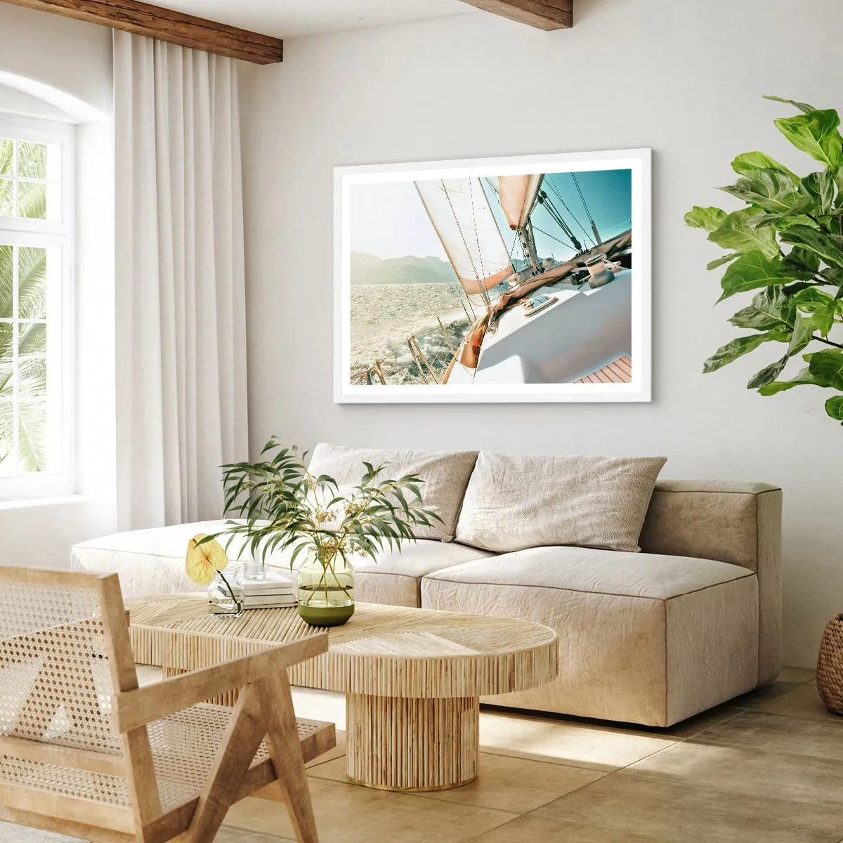 Poster in cornice bianca - A vele spiegate - 91x61 cm