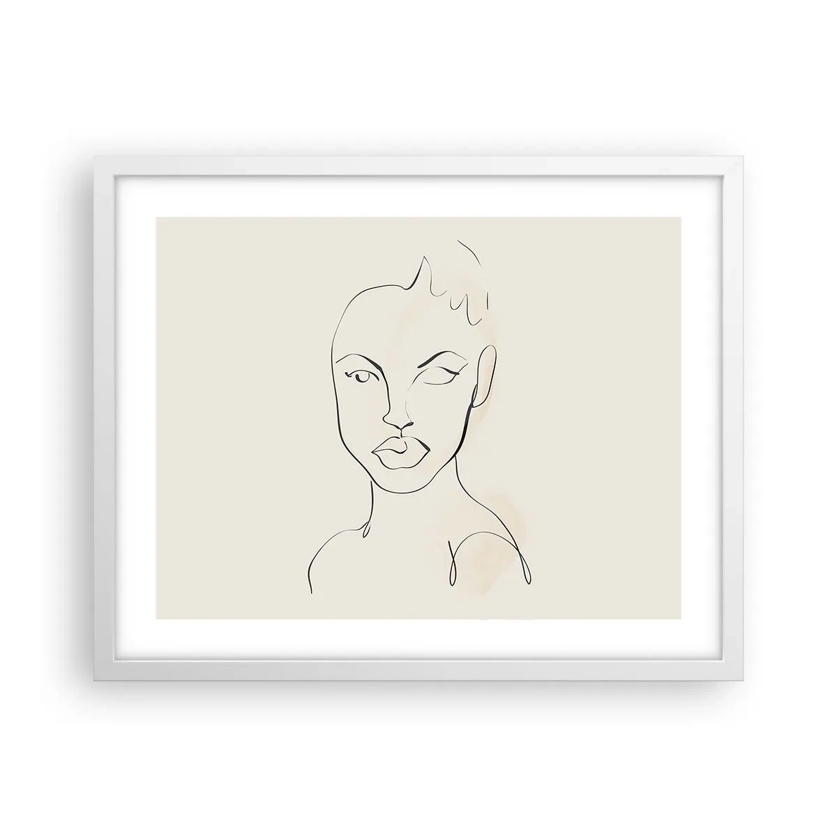 Poster in cornice bianca - Profilo di sensualità - 50x40 cm