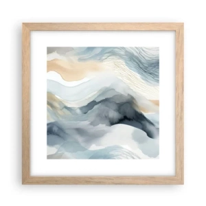 Poster in cornice rovere chiaro - Astrazione nevosa e nebbiosa - 30x30 cm