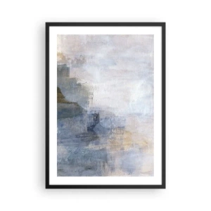 Poster in cornice nera - Composizione astratta nei toni del blu e del beige - 50x70cm - Toni e accordi dei colori - Decorazione murale moderna per soggiorno e camera da letto ARTTOR