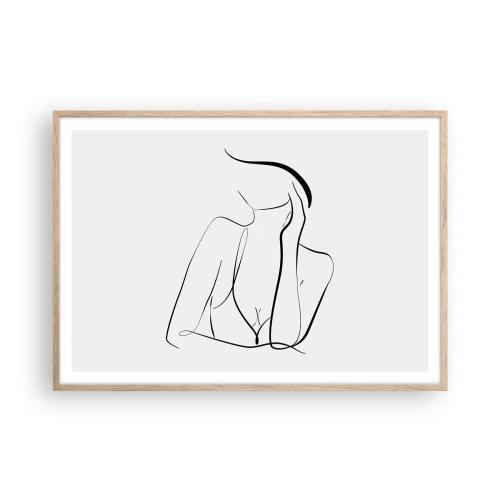 Poster in cornice rovere chiaro - Sull'onda dei sogni - 100x70 cm