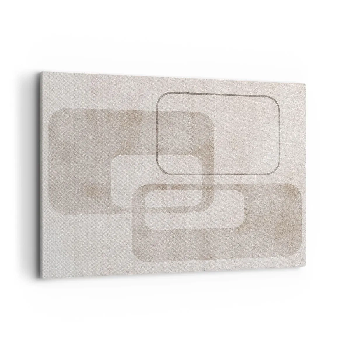 Quadro su tela - Stampe su Tela - Una composizione minimalista con rettangoli nelle tonalità del beige su uno sfondo discreto. - 100x70cm - Giunti geometrici - Decorazione murale moderna per soggiorno e camera da letto ARTTOR