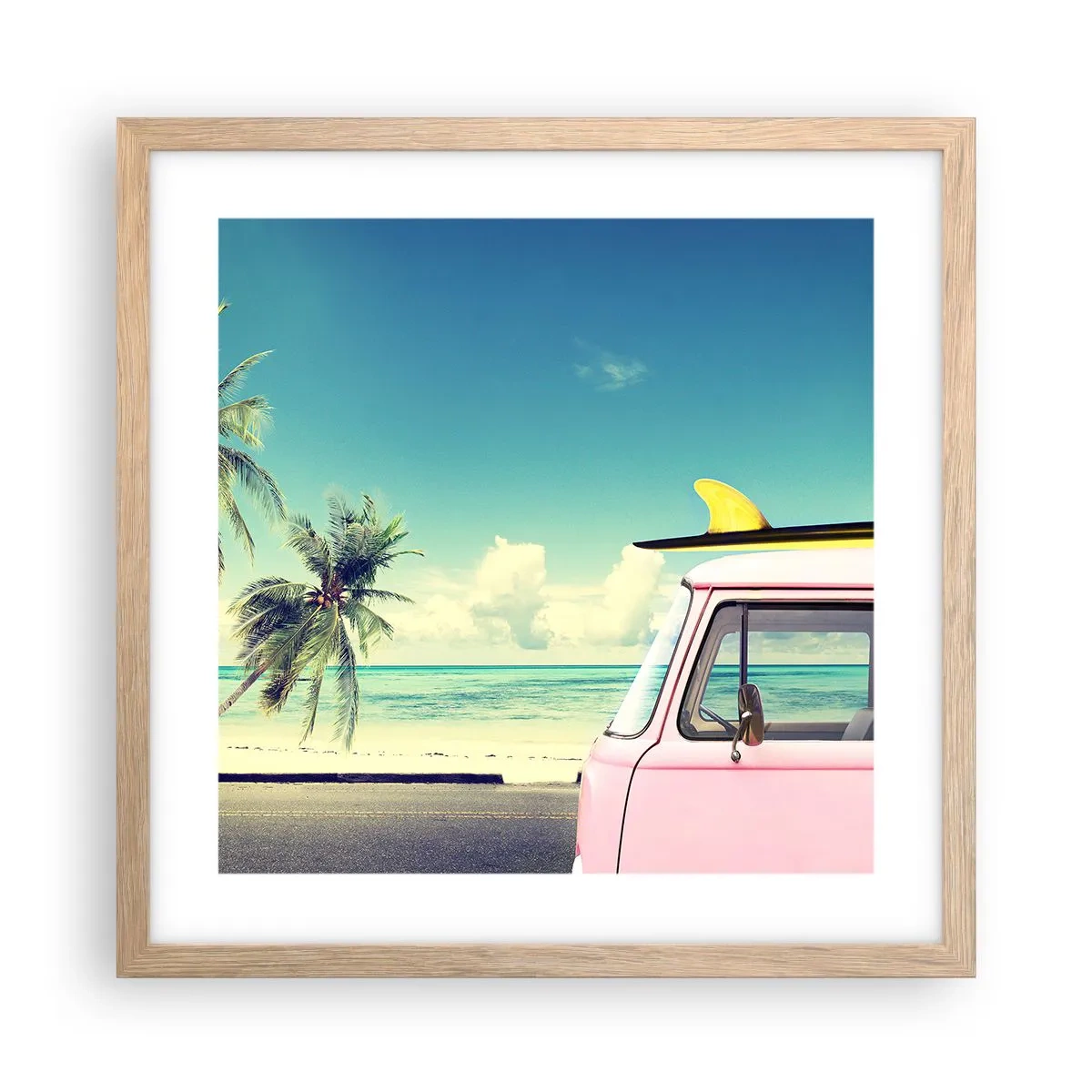 Poster in cornice rovere chiaro - Tempo di vacanze - 40x40 cm