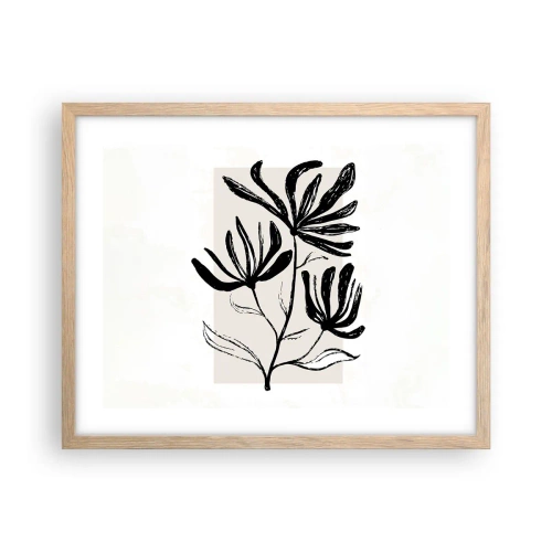 Poster in cornice rovere chiaro - Uno schizzo per l'erbario - 50x40 cm