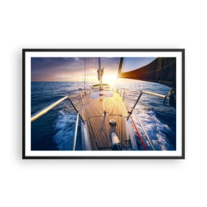 Poster in cornice nera - Correndo sulle onde - 91x61 cm