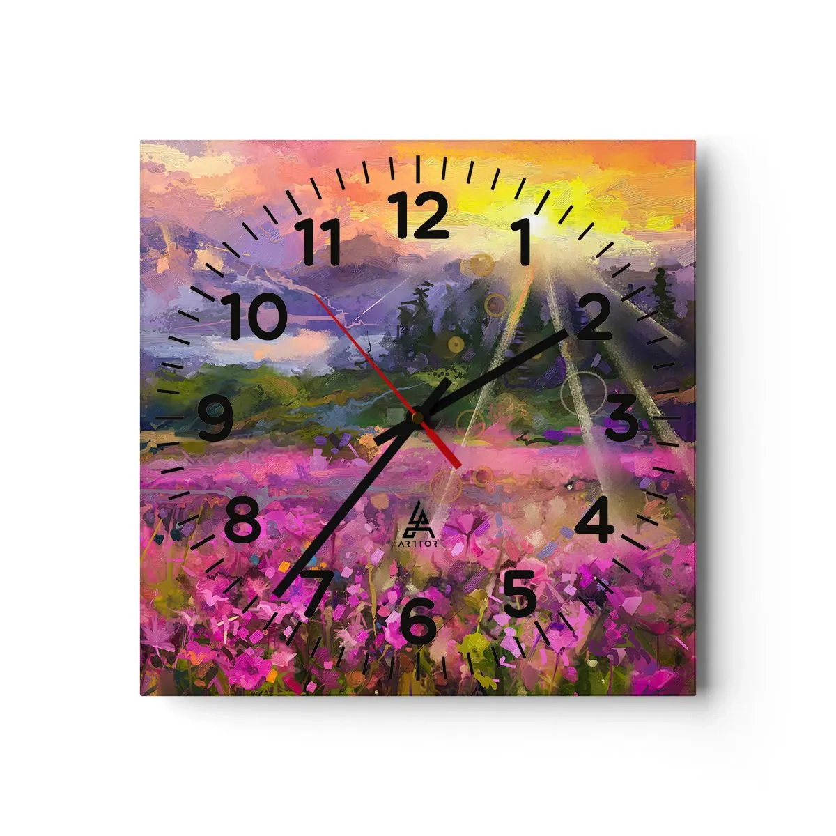 Orologio da parete - Orologio in Vetro - Nella valle sotto la cura del sole - 30x30 cm