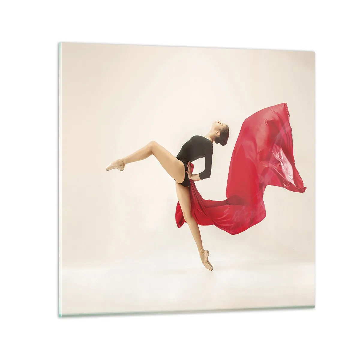 Quadro su vetro - Rosso e nero - 70x70 cm