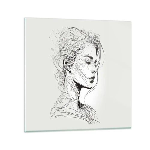 Quadro su vetro - Ritratto pensieroso - 30x30 cm