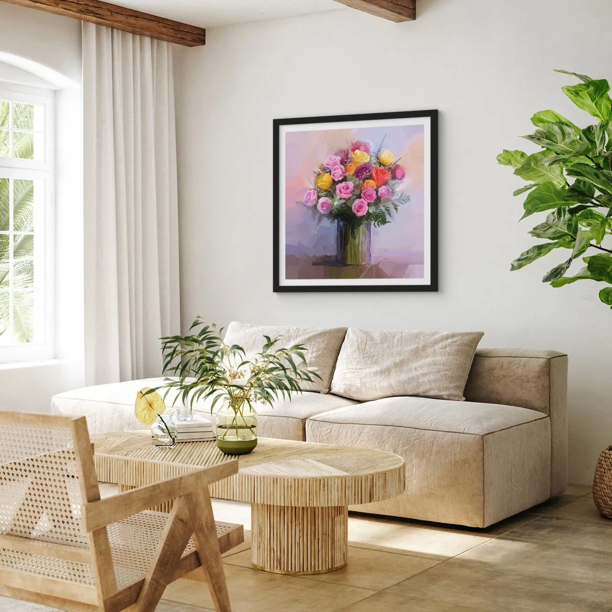 Poster in cornice nera - Bellezza immobile - 50x50 cm