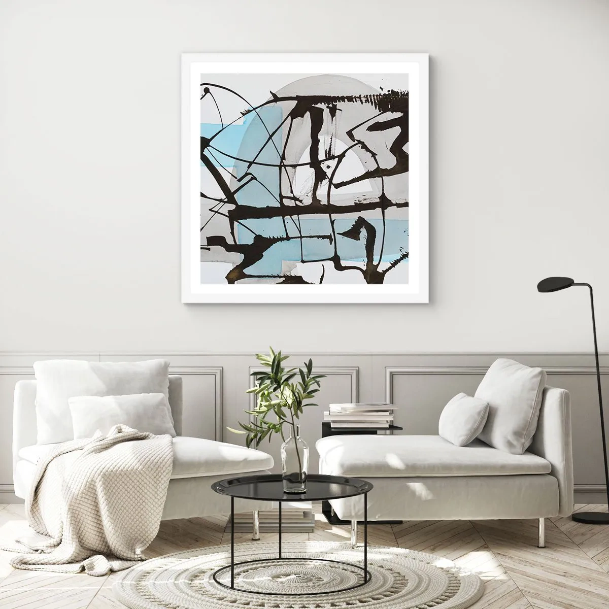Poster in cornice bianca - Blu nonostante tutto - 40x40 cm