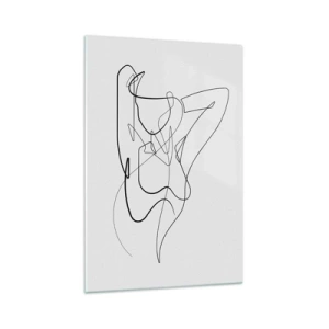 Quadro su vetro - Profilo minimalista di una silhouette femminile - 70x100cm - Davvero, come sei... - Decorazione murale moderna per soggiorno e camera da letto ARTTOR