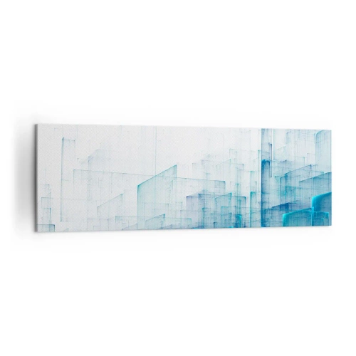 Quadro su tela - Stampe su Tela - Forme geometriche astratte nelle tonalità del blu - 160x50cm - E lo spazio fu - Decorazione murale moderna per soggiorno e camera da letto ARTTOR