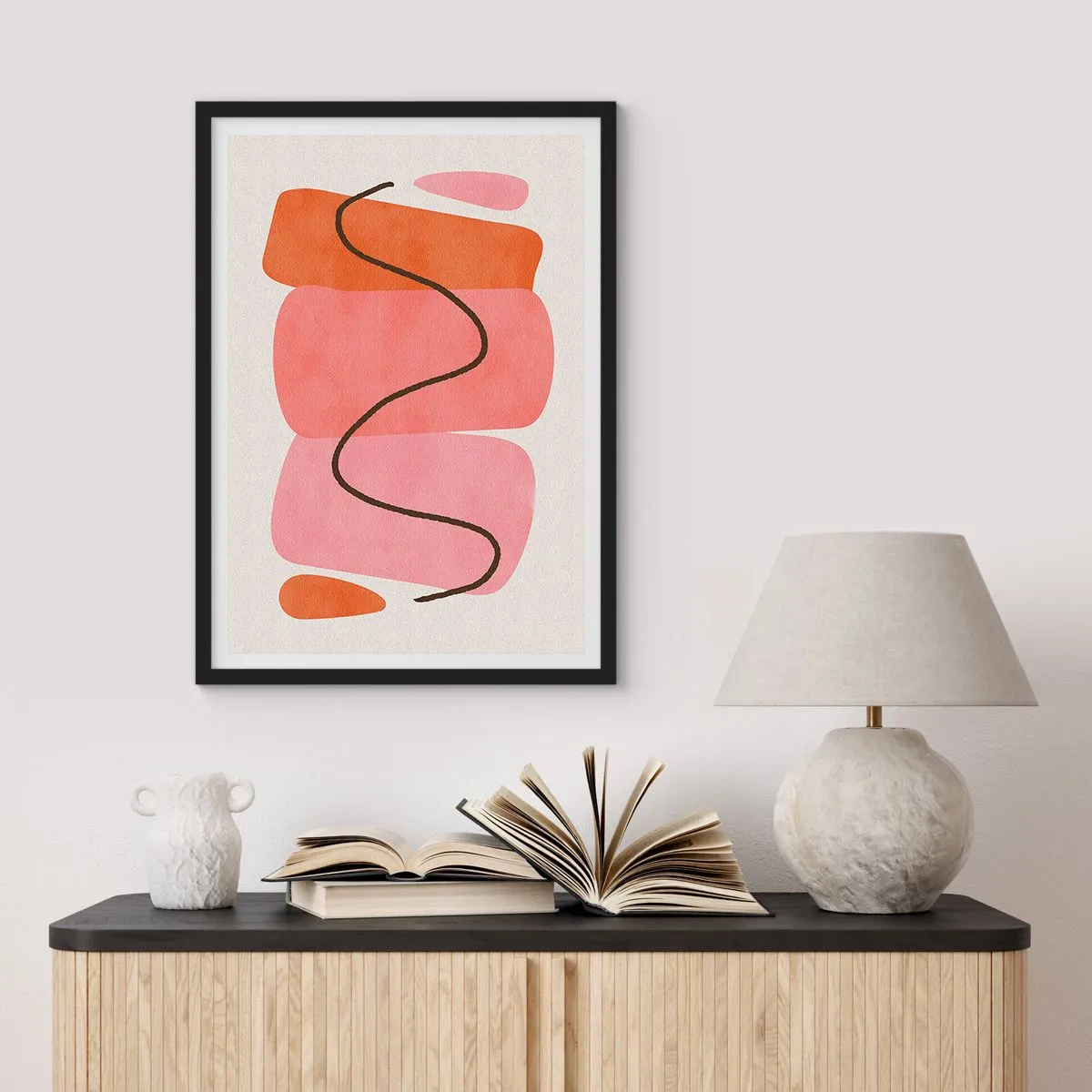 Poster in cornice nera - Il delicato movimento delle forme - 70x100 cm