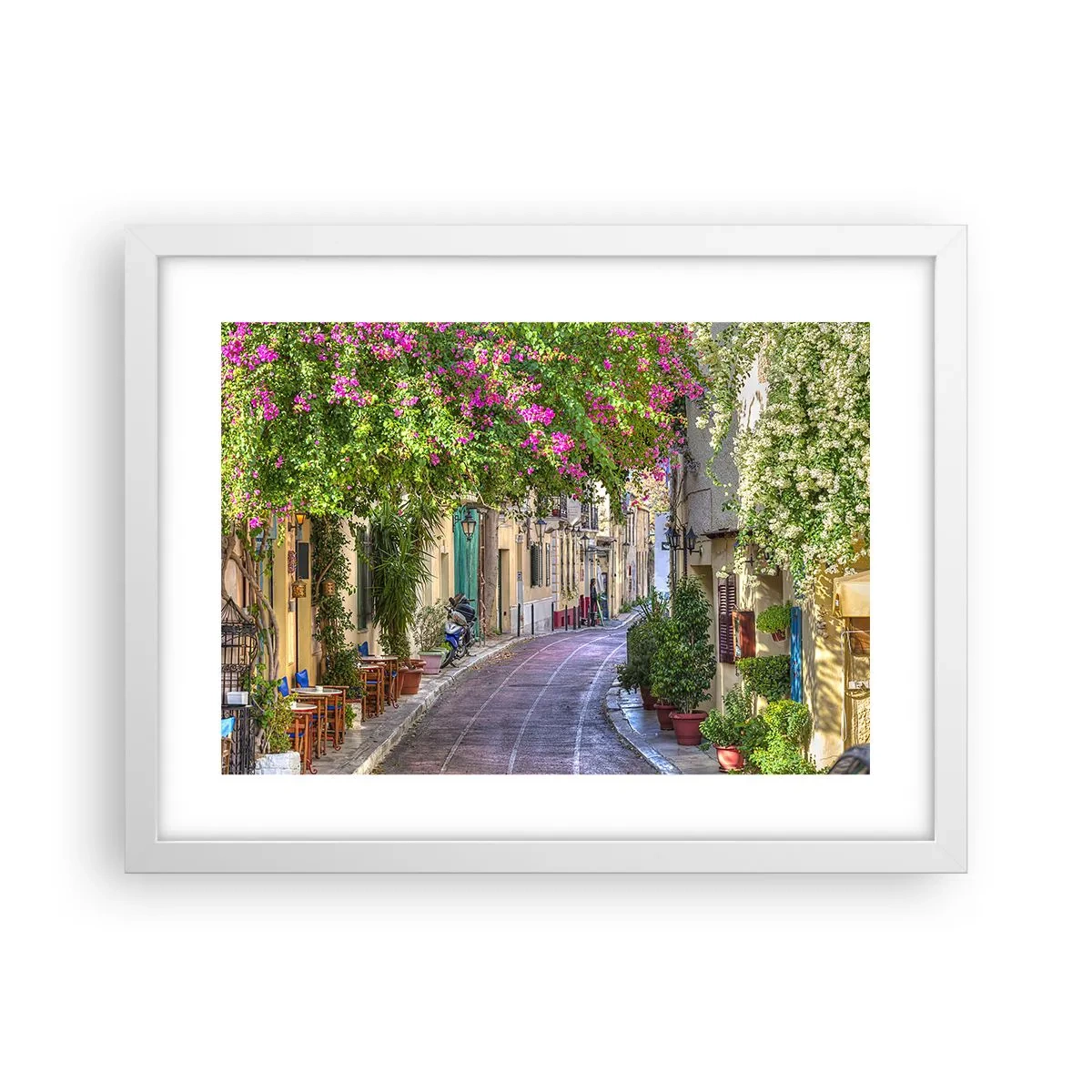 Poster in cornice bianca - Angolo fiorito - 40x30 cm