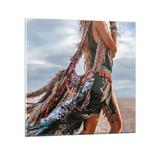 Quadro su vetro - La donna dello sciamano - 30x30 cm