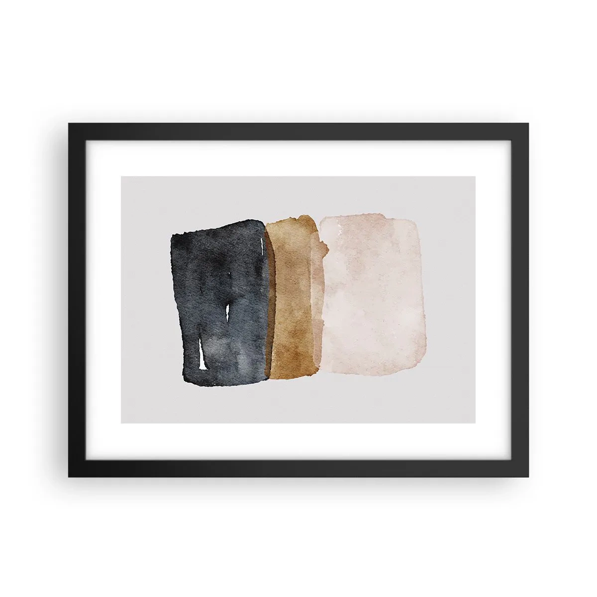 Poster in cornice nera - Composizione di colori della terra - 40x30 cm