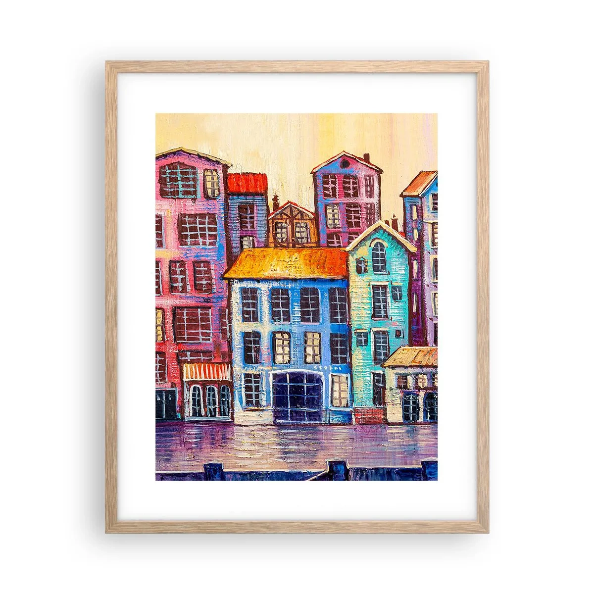 Poster in cornice rovere chiaro - Una città da favola - 40x50 cm