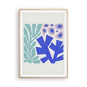 Poster in cornice rovere chiaro - Giardino sotto il mare - 70x100 cm