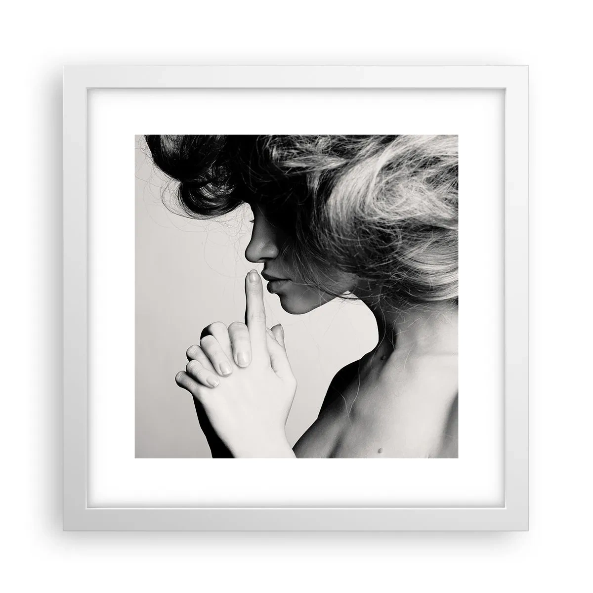 Poster in cornice bianca - Ascoltando se stessa - 30x30 cm