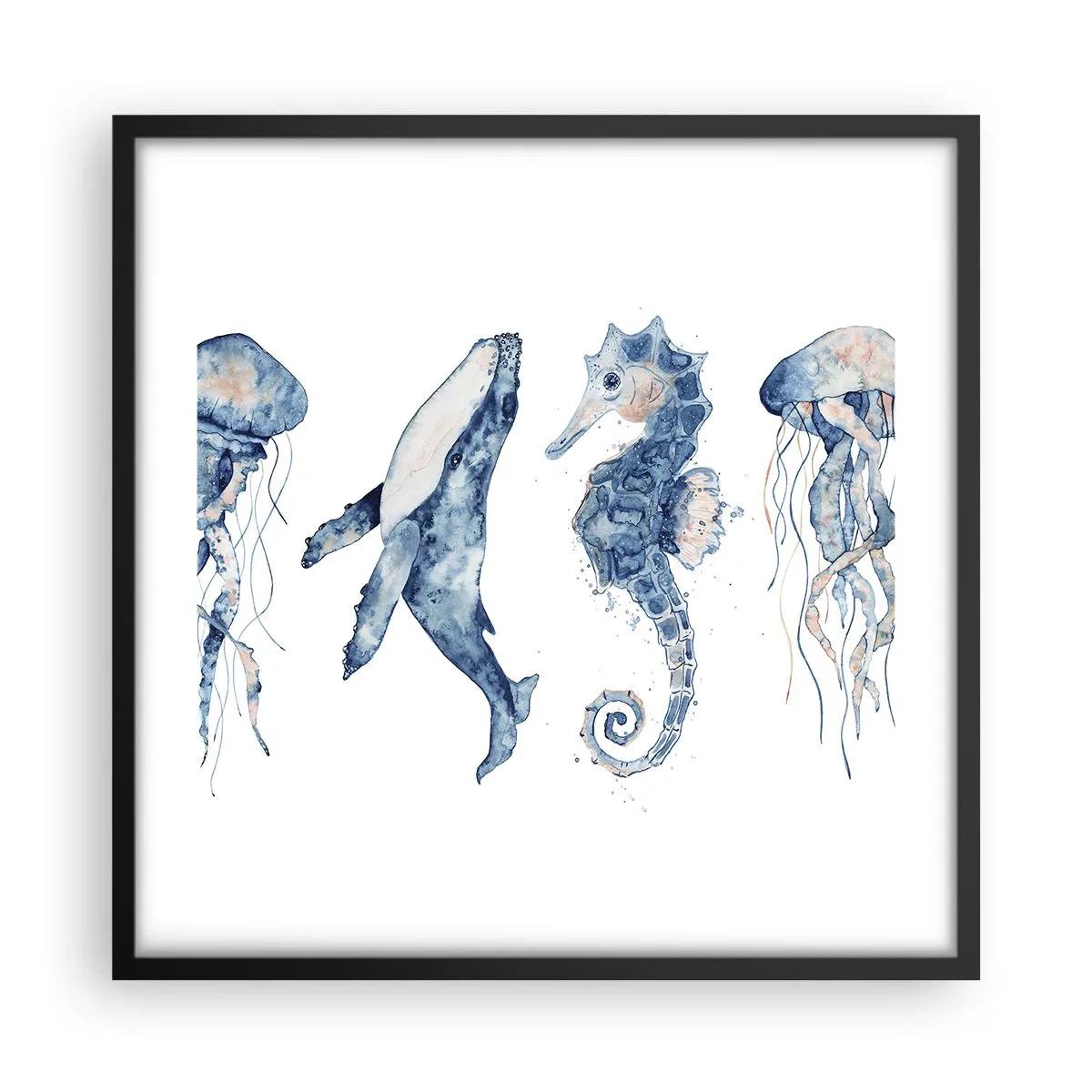 Poster in cornice nera - Meraviglie del mare - 50x50 cm