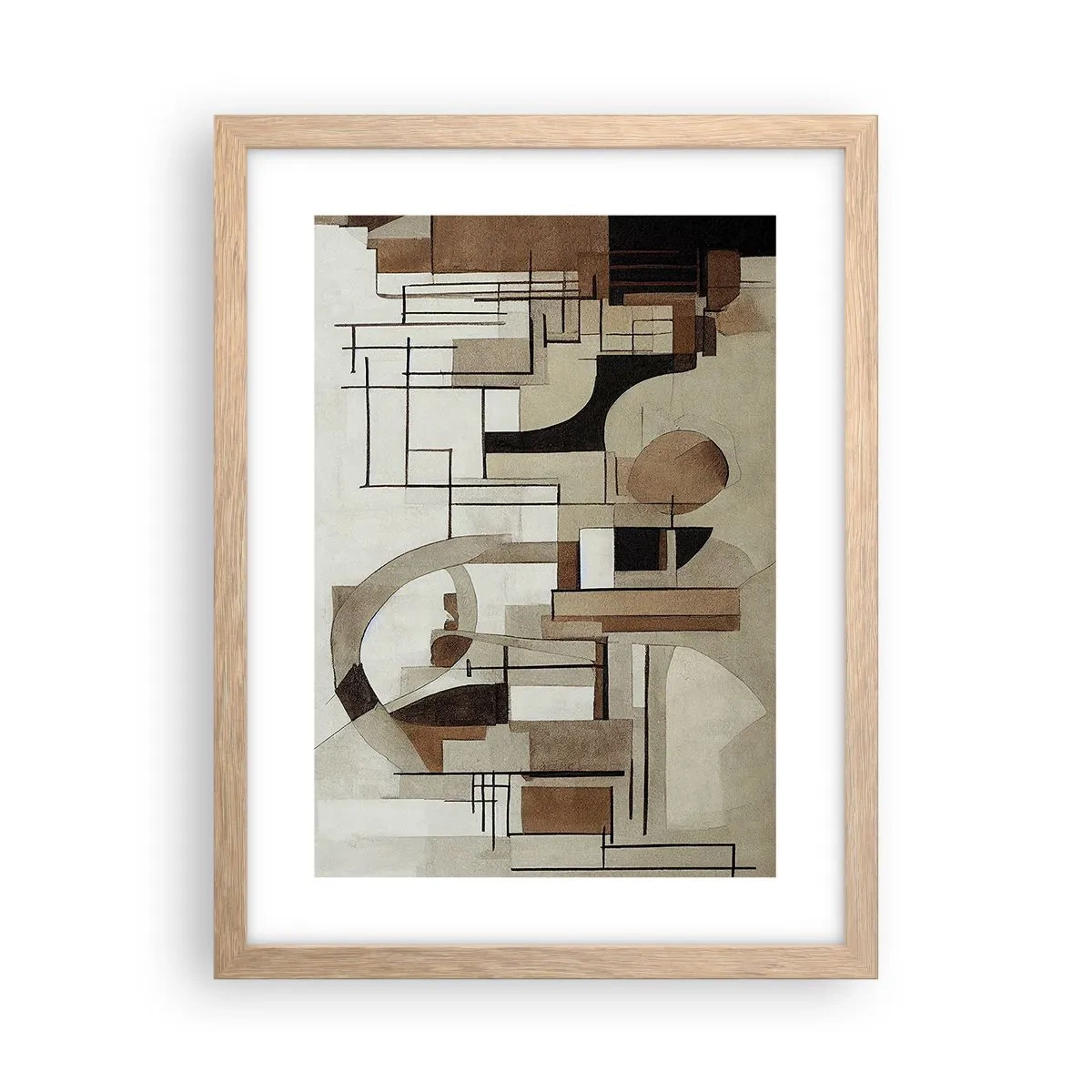 Poster in cornice rovere chiaro - Paesaggio urbano 2.0 - 30x40 cm