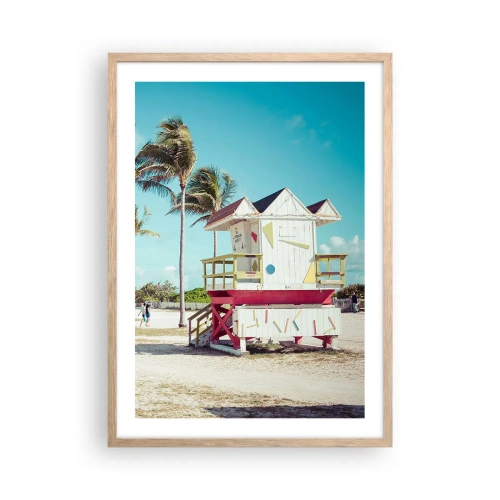 Poster in cornice rovere chiaro - Ti aspetta una bella giornata - 50x70 cm