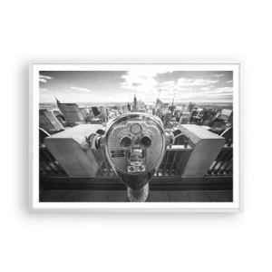 Poster in cornice bianca - Il centro del mondo - 100x70 cm