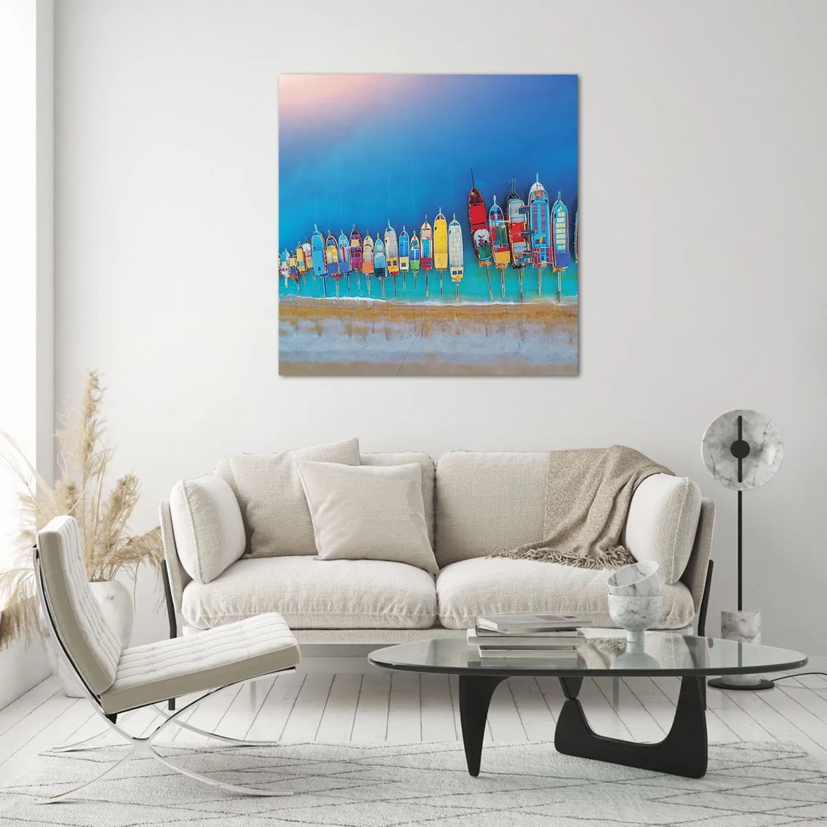 Quadro su vetro - A volo d'uccello - 60x60 cm