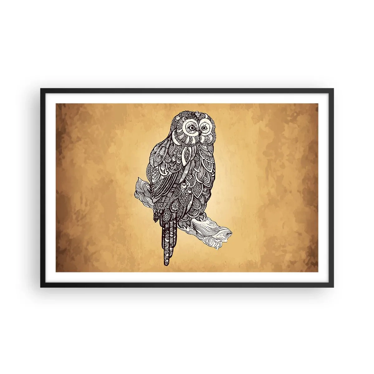 Poster in cornice nera - Delicati ghirigori di saggezza - 91x61 cm